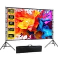 thumbnail image 1 of Florascent 180" Projector Screen with Stand, Portable Projection Screen 16:9 4K HD Movie Screen for Outdoor Indoor Home Theater, 1 of 10