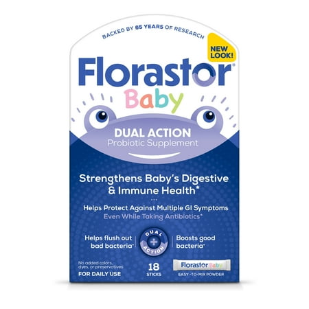 Florastor Baby Daily Probiotic Supplement for Infants, 18 Unflavored Sticks