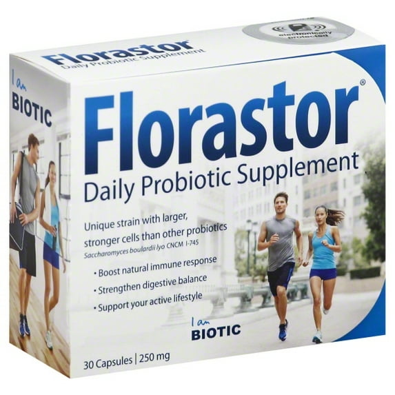 Florastor Daily Probiotic Supplement Vegetable Capsules, 30 count