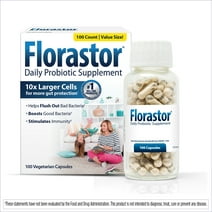 Florastor Unisex Daily Probiotic Supplement Capsules for Digestive Health, 100 Count