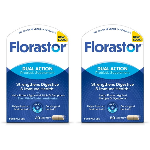 Florastor Unisex Daily Probiotic Supplement Capsules for Digestive Health