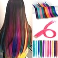 thumbnail image 1 of Florata 11pcs Colored Clip In Hair Extensions Party Hair, 1 of 7