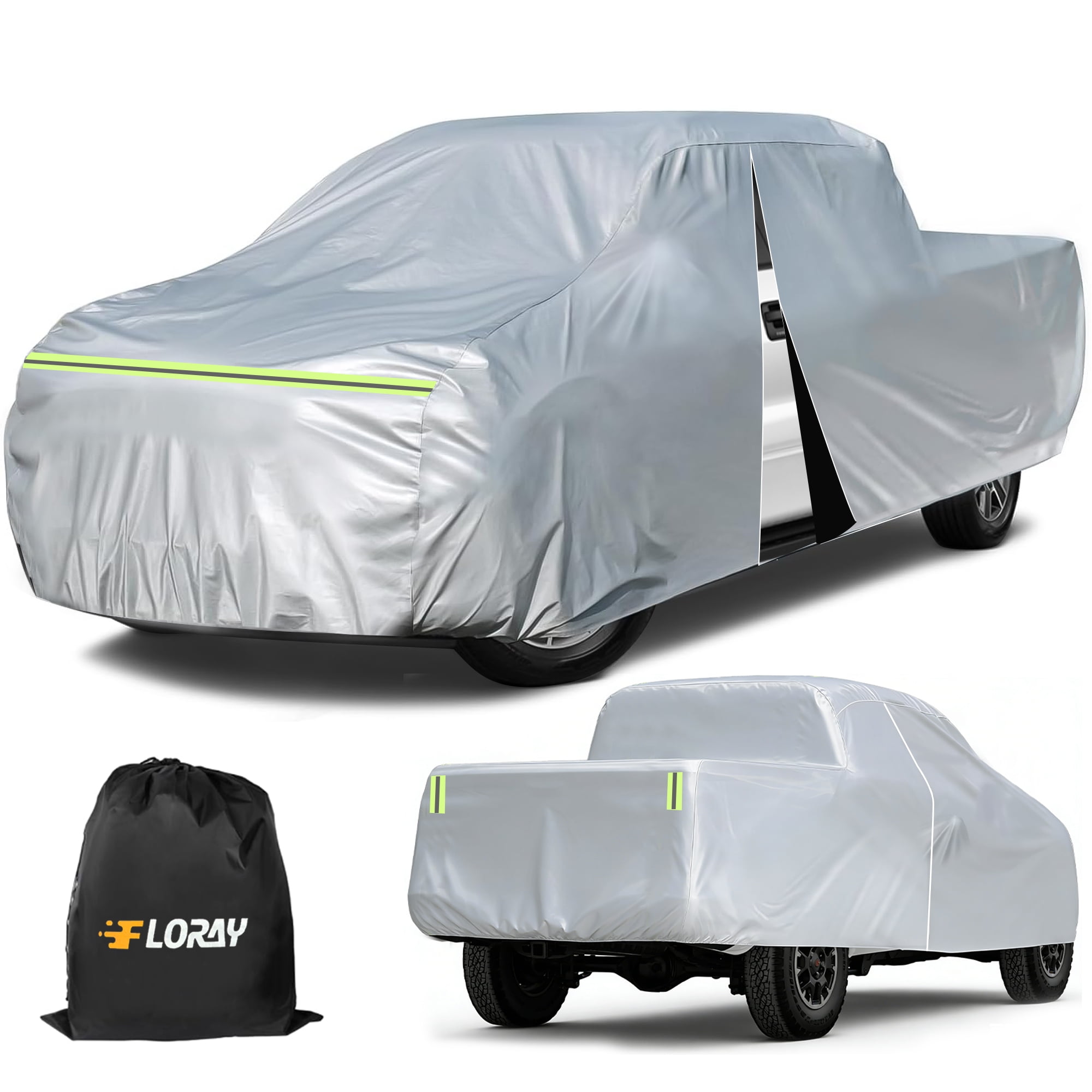 Floray Waterproof All-Weather Truck Cover with Zipper Door – Heavy-Duty ...