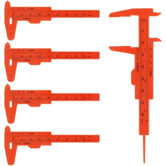 FloreceBien Plastic Vernier Calipers, 5Pcs Small Vernier Calipers Suitable for Measuring Jade Jewelry Buttons, Vernier Calipers Adopts Metric and Imperial Conversion Vernier