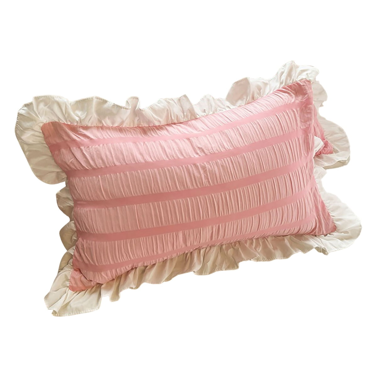 FloreceBien Ruffles Pillow Covers for Student Pure Color Breathable