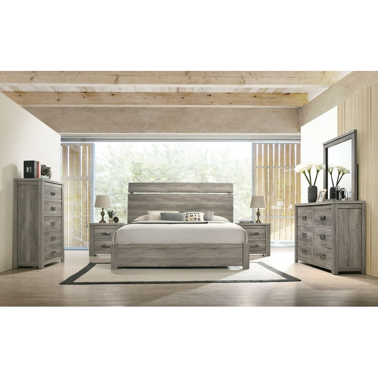 Grey wood dresser set deals