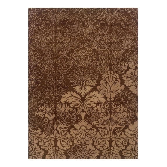 Linon Florence 1'10" x 2'10" Hand Tufted Wool Rug in Beige