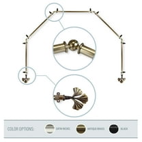 Florence 13/16" 5-Sided Bay Window Curtain Rod - Antique Brass