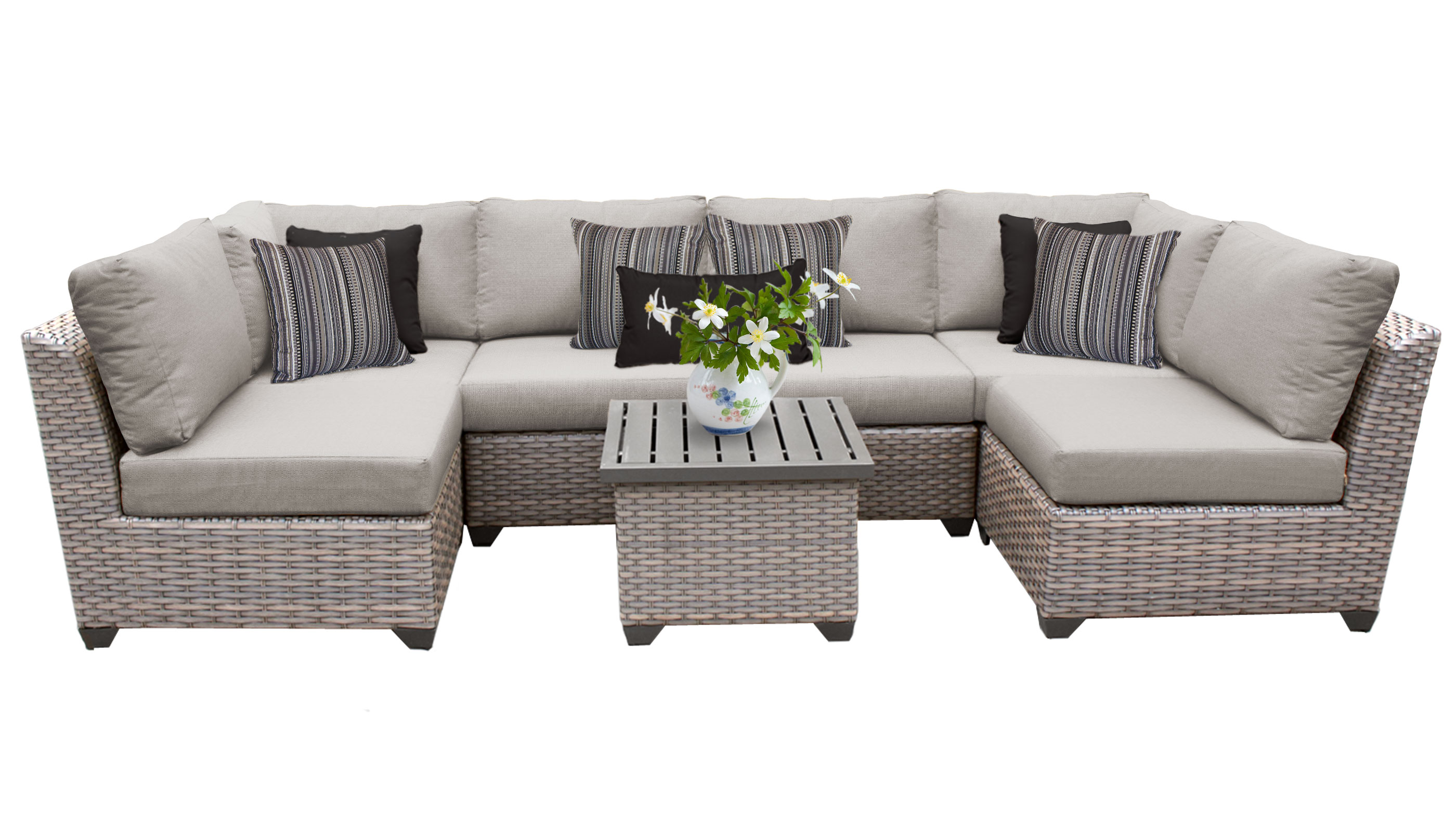 Florence 7 Piece Outdoor Wicker Patio Furniture Set 07c - image 1 of 2