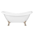 thumbnail image 1 of Florence 70 Inch Acrylic Double Slipper Clawfoot Tub - Rim Faucet Drillings - Lion Paw Feet, 1 of 2