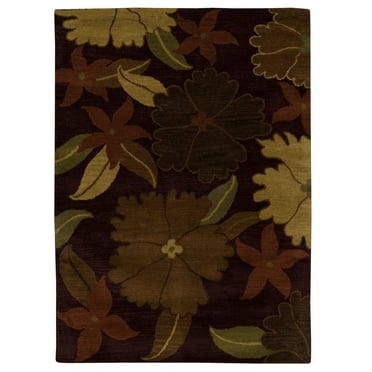 Florence Begonia Burgundy Area Rug 8x10 Hand Tufted Wool Transitional Design