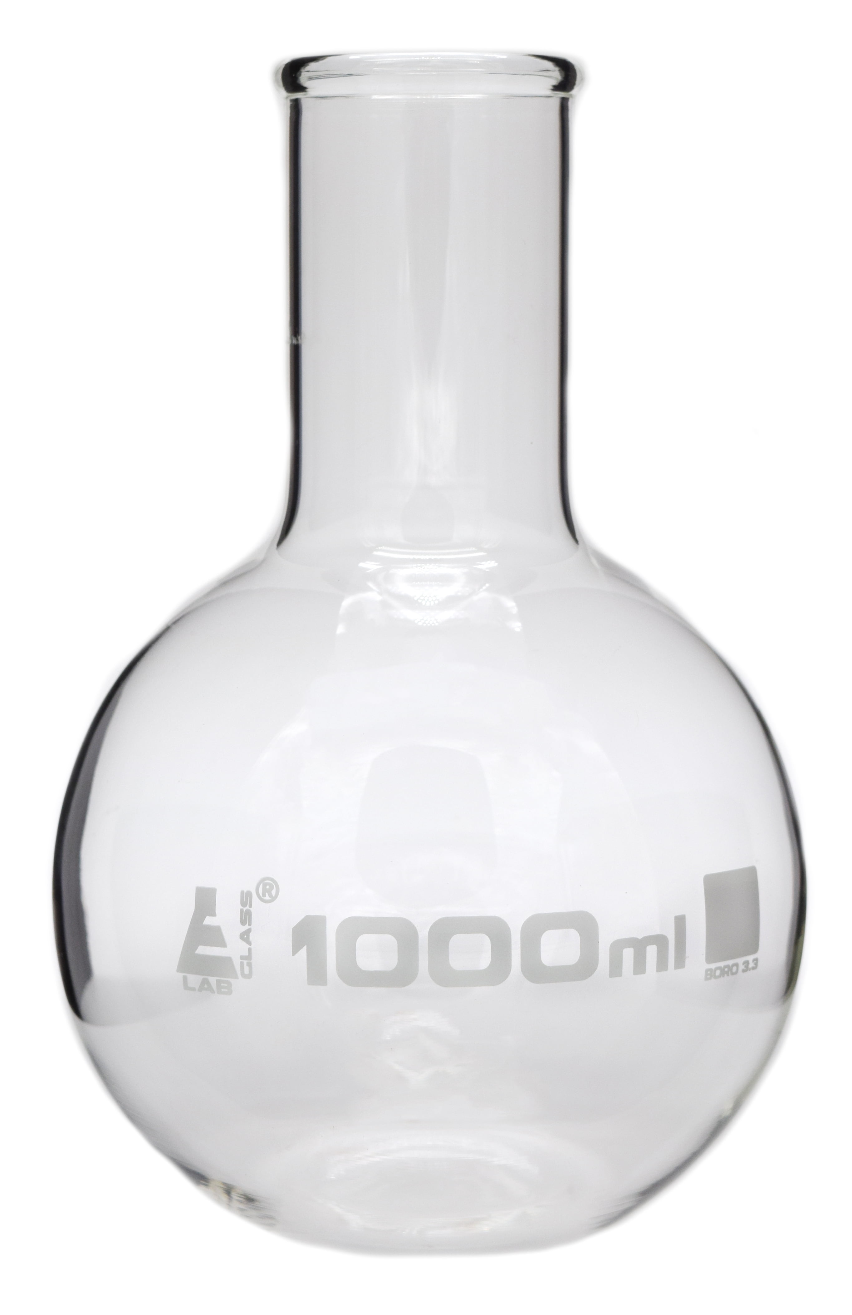 Pyrex™ Borosilicate Glass Narrow Neck Flat Bottom Boiling Flask