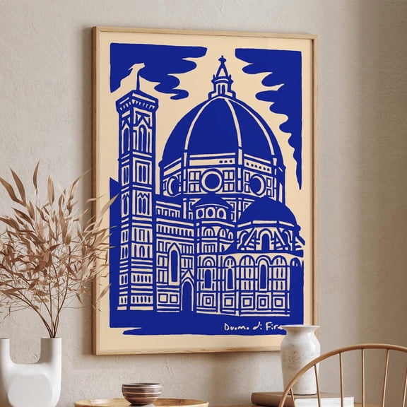 Florence Cathedral Art Duomo Di Firenze Italy Cityscape, Unframed Paper Poster 11x14in