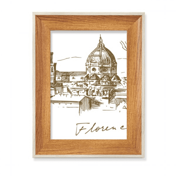 Florence Cathedral Italy Pattern Desktop Wooden Photo Frame Display Picture Art Painting Multiple Sets