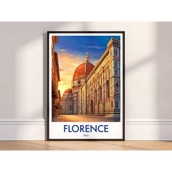 Florence Cathedral Print: Santa Maria del Fiore, Italy Travel Poster 8x10 UNFRAMED