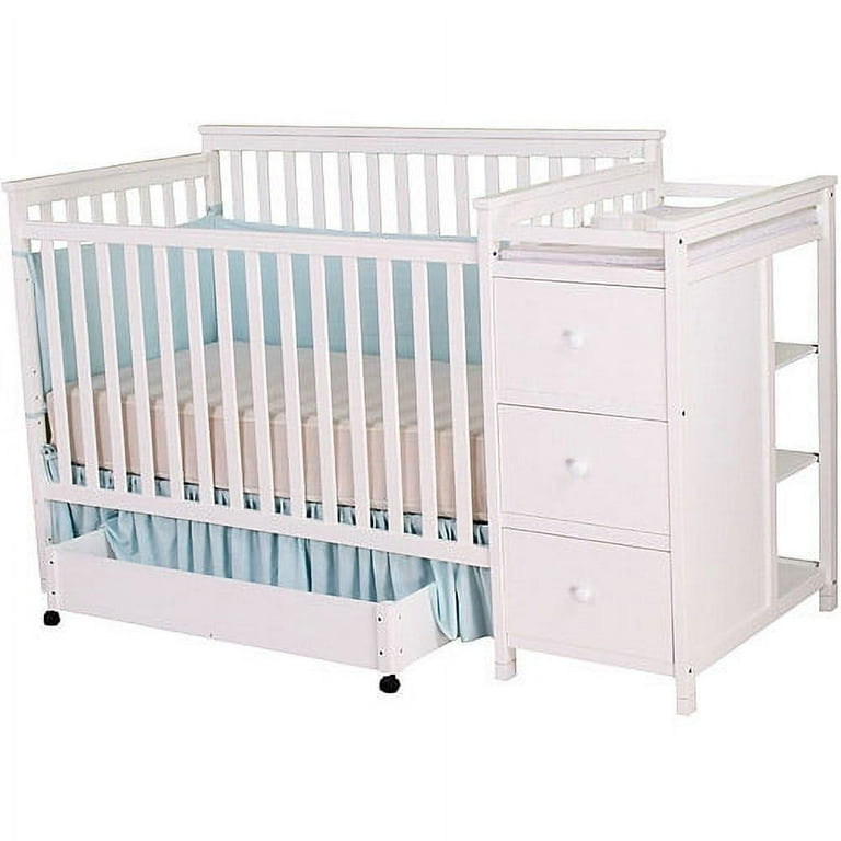 Walmart white crib with changing table cheap
