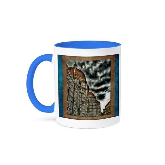 3dRose, Florence Dome, 11oz Two-Tone Blue Mug