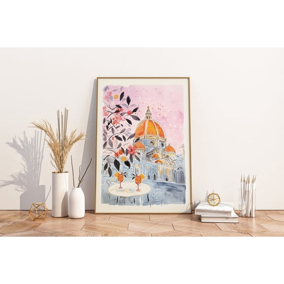 Florence Duomo Art Poster: Italy Travel Poster, Unframed Poster Size 8x12