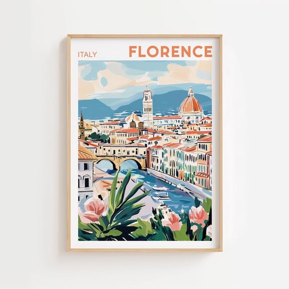 Florence Duomo Poster, Italy Travel Poster, Window Wall Art, Toscana Illustration, Italy Lover Gift, Firenze Home Decor Home Decor, 24x36 UNFRAMED