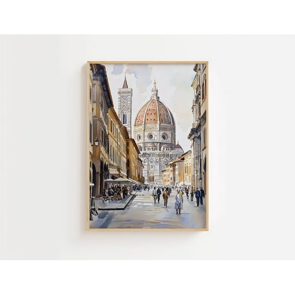 Florence Duomo Poster, Italy Travel Poster, Window Wall Art, Toscana Illustration, Italy Lover Gift, Firenze Home Decor909, Unframed Poster Size 12x18