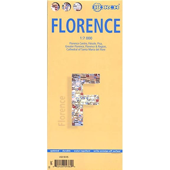 Pre-Owned Florence: Florence Centre, Fisole, Pisa, Greater Florence, Florence & Region, Cathedral of Santa Maria del Fiore (Borch Map) Paperback