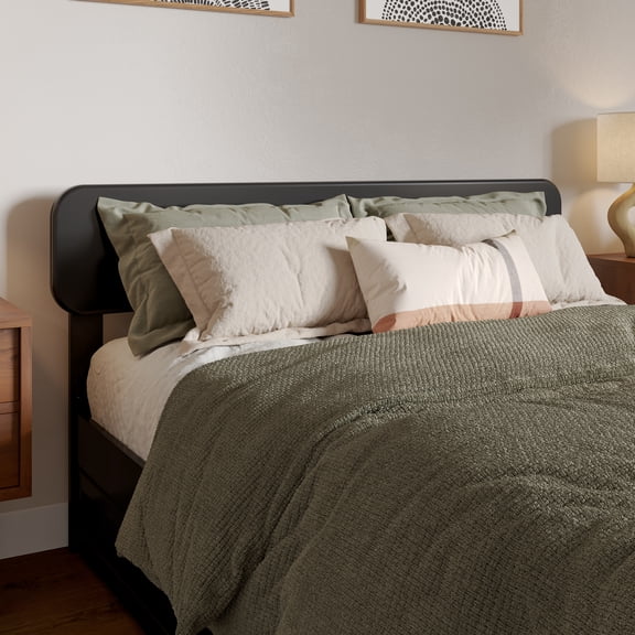 Florence Full Solid Wood Headboard in Black