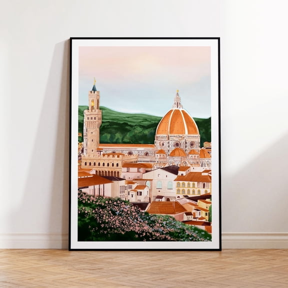 Florence Italy Cathedral Of Santa Maria Del Fiore Italy Travel Graphic Poster Unframed Paper Print