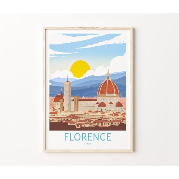 Florence Italy City Travel Wall Art 4, Unframed Paper Poster 8x10in