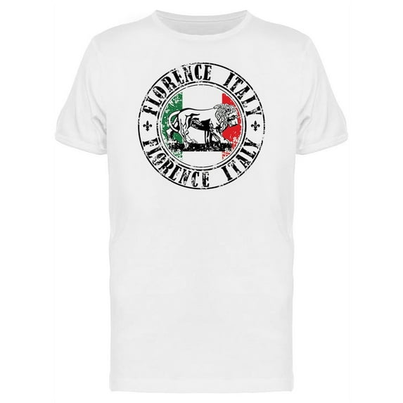 Florence Italy Lion Logo T-Shirt Men -Image by Shutterstock, Male Large