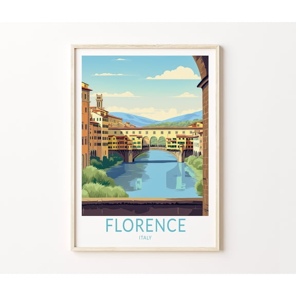Florence Italy Renaissance Architecture City Travel Art Print, Unframed Paper Poster 8x10in