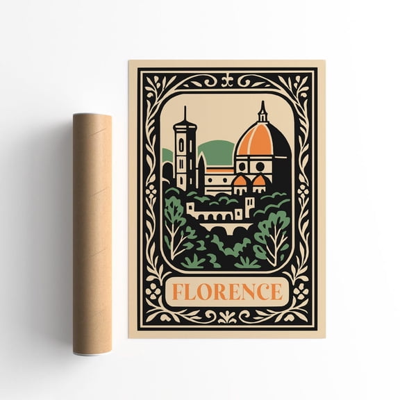 Florence Italy Rococo Architecture Cityscape Art Unframed Paper Print
