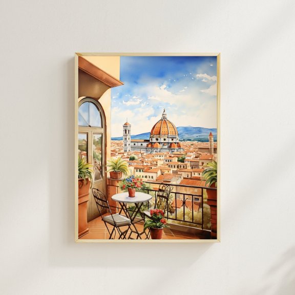 Florence Italy Style Balcony View Santa Maria Del Fiore