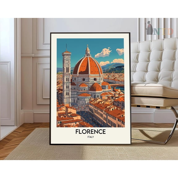 Florence Italy Travel Poster Wall Art Print, Unframed Paper Poster 8x10in