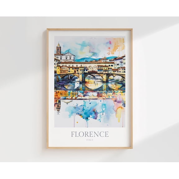 Florence Italy Wall Art Decor Ponte Vecchio Poster Poster, Unframed Size 12x18