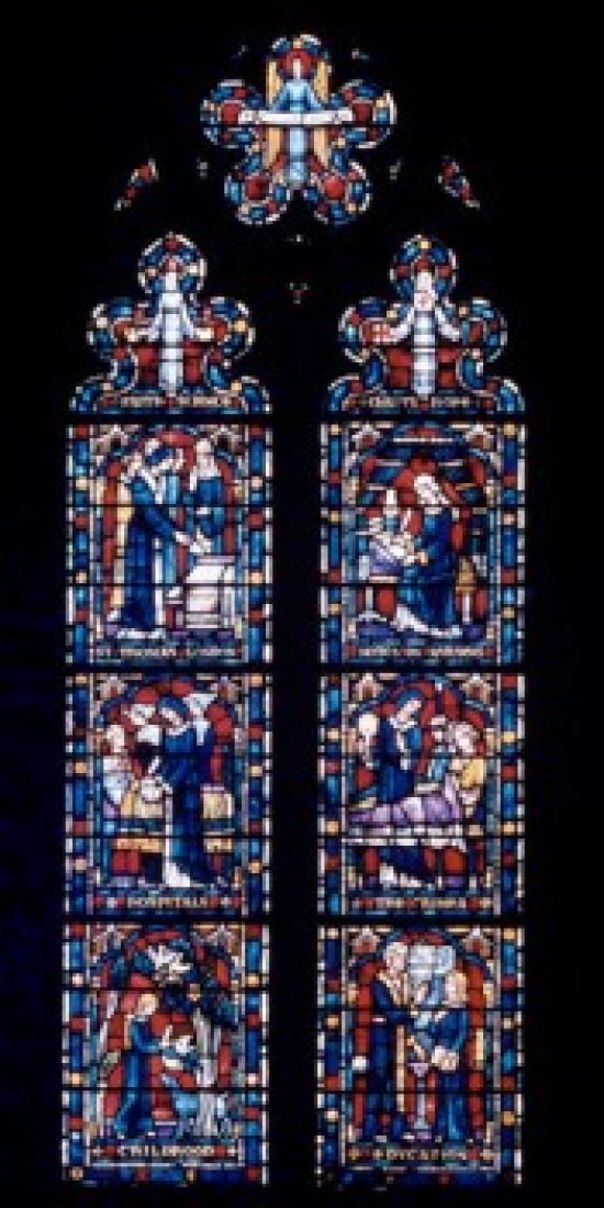 Florence Nightingale Window Stained Glass Cathedral of Washington DC USA Canvas Art - (18 x 24)