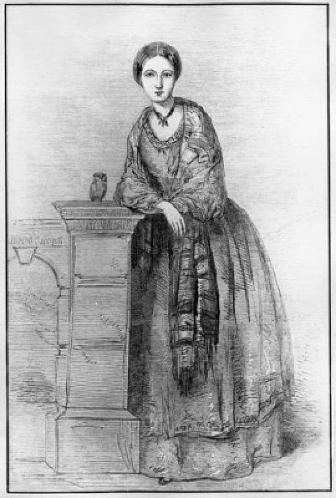 Florence Nightingale as Young Girl with Her Owl Athena by Parthenope Nightingale (Sister) Canvas Art - Parthenope Nightingale (18 x 24)