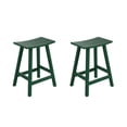 thumbnail image 1 of Florence Outdoor 24" HDPE Plastic Saddle Seat Barstool Dark Green (Set of 2), 1 of 7