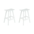 thumbnail image 1 of Florence Outdoor 29" HDPE Plastic Saddle Seat Barstool White (Set of 2), 1 of 11