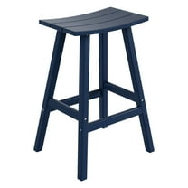 Florence Outdoor 29" HDPE Plastic Saddle Seat Barstool in Navy Blue