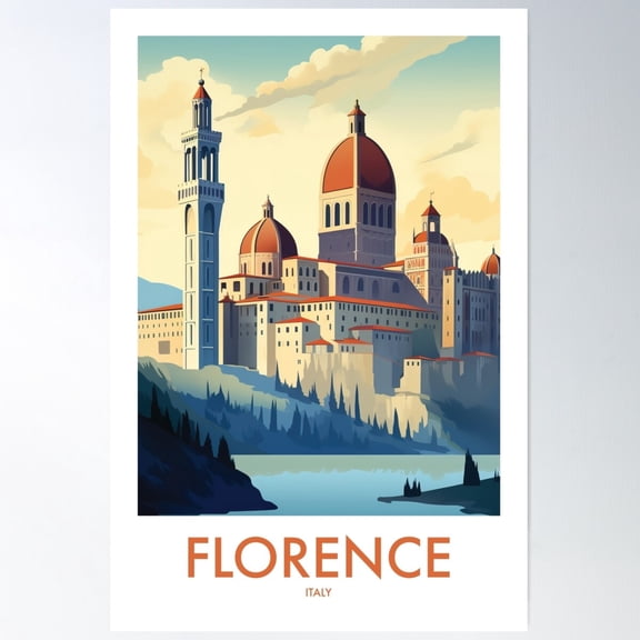 Florence Poster Wall Art, Modern Wall Decor For Living Room Bedroom, 12x18 UNFRAMED