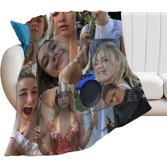 Florence Pugh Blanket Beautiful #7 Super Soft Throw Blanket Silky Flannel Lightweight for Sofa, Bed Blanket All Season Use 50"*60"(130 * 150cm)