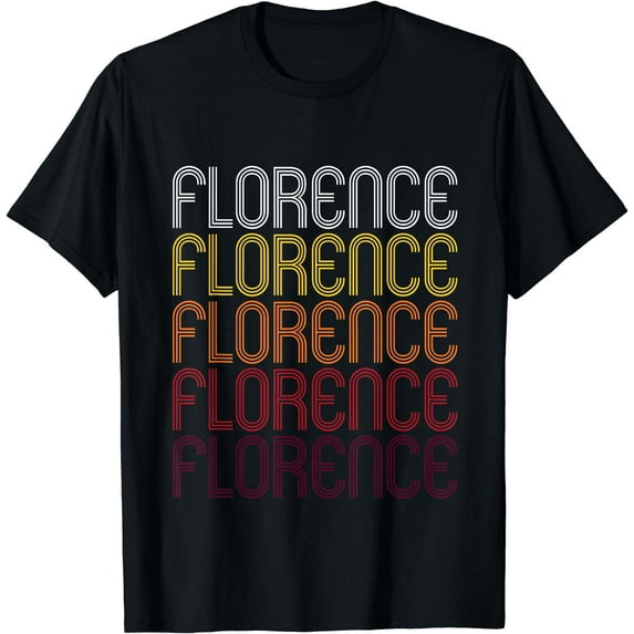 Florence Retro Wordmark Pattern - Vintage Style T-shirt