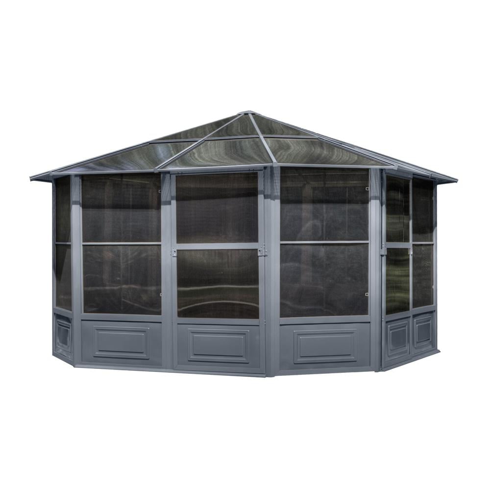 Florence 12 ft x 12 ft Gray Aluminum Solarium Gazebo