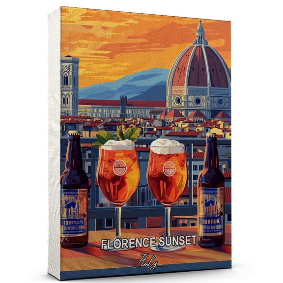 Florence Sunset Travel Canvas Wall Art Italy Canvas Travel-Inspired Scene That Brings Peace, Color, and Culture Into Your Space