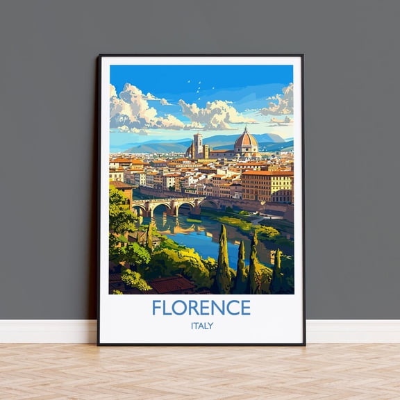 Florence Travel Print Wall Art, Travel Poster Of Florence, Florence Art Lovers Gift, Italy, Italy Art Gift UNFRAMED PAPER POSTER, Home Decor, Vintage Gift, Living Room Dercor
