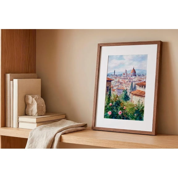 Florence Tuscan Cityscape Wall Art, Unframed Paper Poster 8x10in