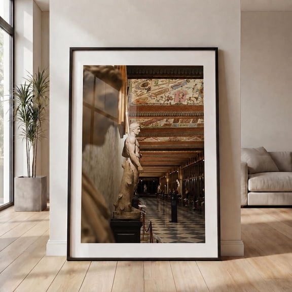 Florence Wall Arts Renaissance Marble Statue Photography Print Italian Museum Fine Art Wall Decor, Unframed Paper Print