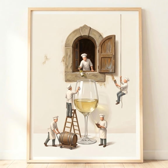 Florence White Wine Tuscany Kitchen Italian Travel Lover Poster