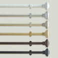 thumbnail image 1 of Threadmade Florence Single Curtain Rod with Stacked Square Finial, Polished Nickel - 86"W x 120"L, 1 of 9