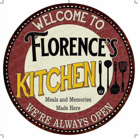 Florence's Kitchen 14" Round Metal Sign Bar Game Room Wall Decor 100140040109